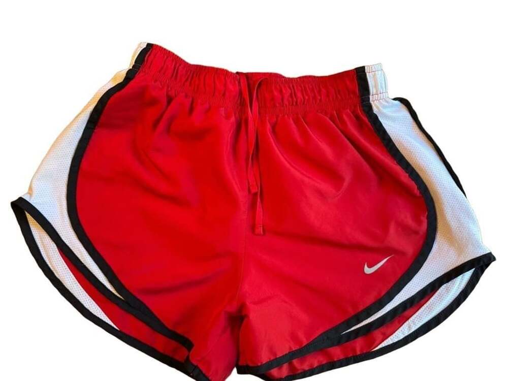 Nike Dri-Fit Athletic Running Shorts Size XS Red Black b1435